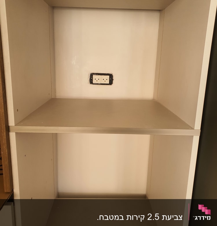 שקע חשמל על קיר בתוך ארון פתוח